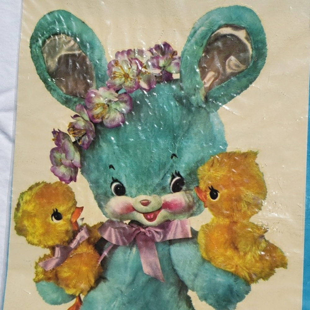 SOLD on M........Vintage 1981 decal 10" x 6.5" New, still sealed. Bunny rabbit - Picture 3 of 12